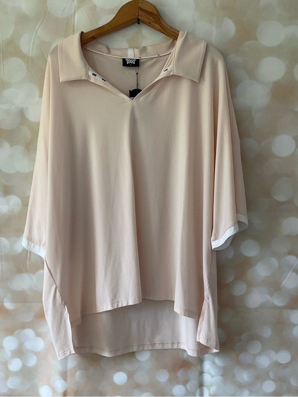 PXG Faint Pink and White Lightweight Polo Shirt